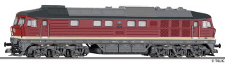 [Lokomotivy] &rarr;&nbsp;[Motorov�]&nbsp;&rarr;&nbsp;[BR 132]&nbsp;&rarr;&nbsp;502720: dieselov� lokomotiva �erven� s kr�mov�m pruhem, �edou st�echou a �ed�m pojezdem 
