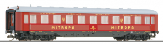 [Osobn vozy] → [Rychlkov] → [typ 38] → 502803: lkov vz erven s edou stechou „Mitropa“