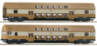[Soupravy] &rarr;&nbsp;[Osobn�]&nbsp;&rarr;&nbsp;6290093: set dvou patrov�ch voz� v barv� ho��ice s �ern�m r�mem - 1x ��d�c� a 1x st�edov�