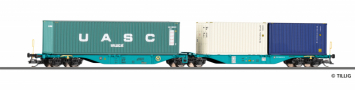 [Podzimn novinky Tillig 2025] → [Podzimn novinky Tillig 2025] → 18078: Containertragwagen Sggmrs der TCDD, beladen mit zwei 20- und einem 40-Containern, Ep. VI